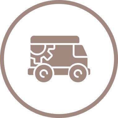 dağıtım kamyonu simgesi, vektör illüstrasyonu basit tasarım