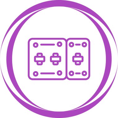 Devre kesici simgesi, düz vektör basit element çizimi düzenlenebilir yapı kavramından izole edilmiş beyaz arkaplan