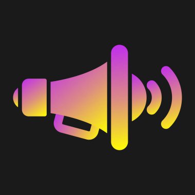 Bullhorn hoparlörü ağ ikonu vektör illüstrasyonu 