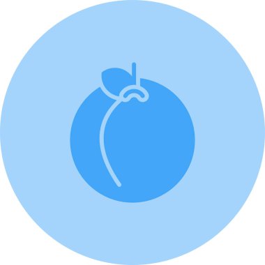 şeftali simgesi web basit illüstrasyon