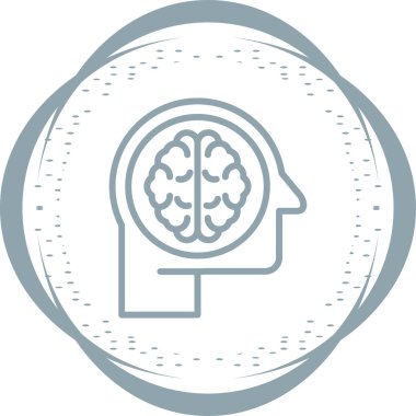 İnsan Zekası simgesi, vektör illüstrasyonu basit tasarım