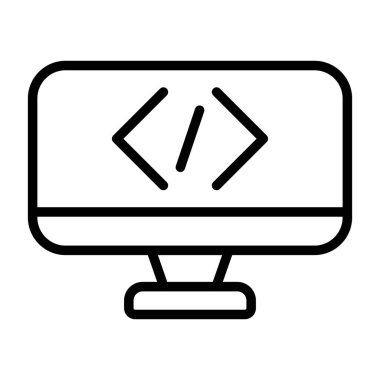 Kodlama simgesinin vektör illüstrasyonu 