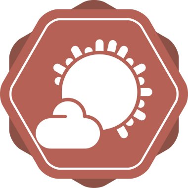 Güneşli hava ikonu, vektör illüstrasyonu basit tasarım