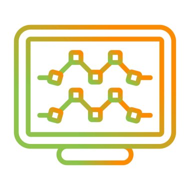 Masaüstü bilgisayar simgesi, vektör illüstrasyonu basit tasarım