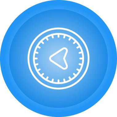 Batı yönü web illüstrasyonlu pusula simgesi