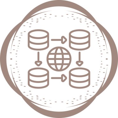 İçerik Teslim Ağı simgesi, vektör illüstrasyonu basit tasarım