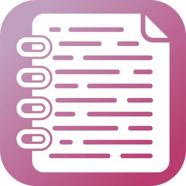 Not Sayfa simgesi, basit vektör illüstrasyonu