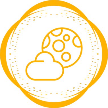 Beyaz arkaplanda ay vektör simgesi, gece simgesi 