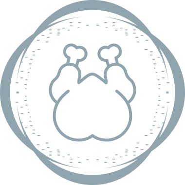 Tavuk simgesinin vektör illüstrasyonu 