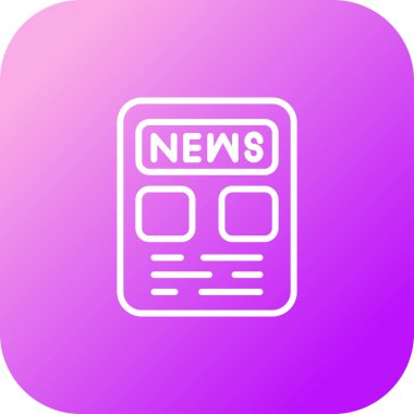 Gazete. Web simgesi vektör illüstrasyonu