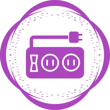 Güç Şeridi simgesi, vektör illüstrasyonu basit tasarım