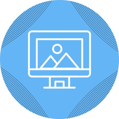 Bilgisayar ekranında illüstrasyon, vektör basit tasarım