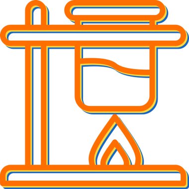 Bunsen Burner simgesi, vektör illüstrasyonu