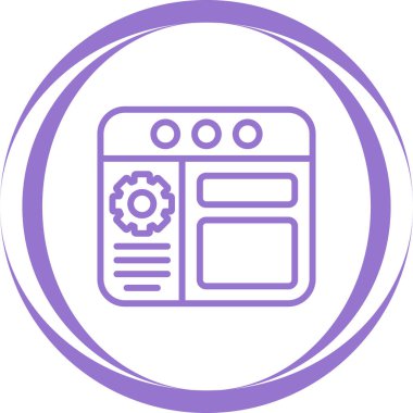 Web Tarayıcı Web simgesi, basit vektör illüstrasyonu