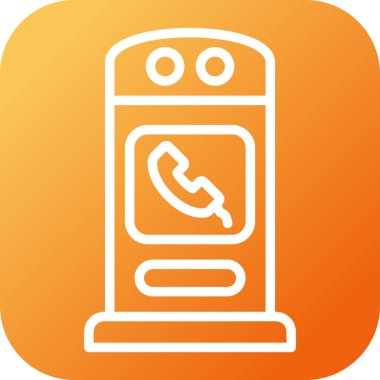 Telefon Booth simgesi, vektör illüstrasyonu  