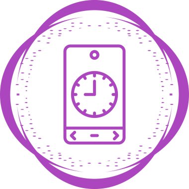 Akıllı telefon simgesi, vektör illüstrasyonu zamanı