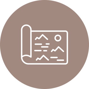 Bir harita simgesinin vektör illüstrasyonu