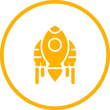 Roket web simgesi, vektör çizim