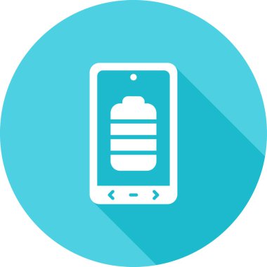 Telefon ekranının pil simgesi, vektör illüstrasyonu basit tasarım