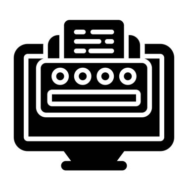 Yazıcı. Web simgesi basit illüstrasyon