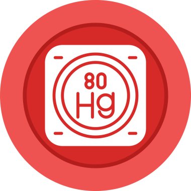 Merkür kimyasal elementi. Web simgesi basit illüstrasyon