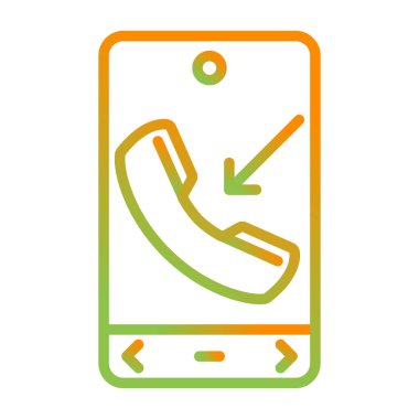 Gelen aramalı cep telefonu. Web simgesi basit illüstrasyon