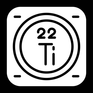 Periyodik tablonun Titanyum kimyasal elementinin web illüstrasyonu