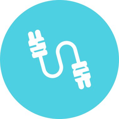 Beyaz Arkaplanda Kablo Bağlantıları Simgesi İzole Edildi 