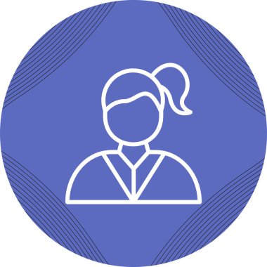 Kadın avatar simgesi, vektör illüstrasyonu basit tasarım