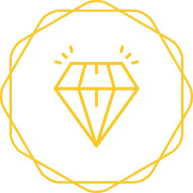 Elmas ikonu. Elmas tabela düz stil. Gemstone ikonu. Elmas logo tasarımı. Vektör çizimi. EPS 10