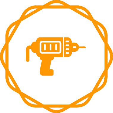 Elektrikli matkap ikonu. Web basit illüstrasyonu.