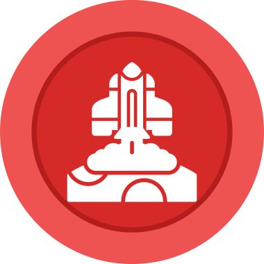 Roket web simgesi, vektör çizim