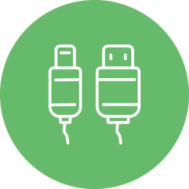  Usb Kablo ağ simgesi vektör illüstrasyonu 