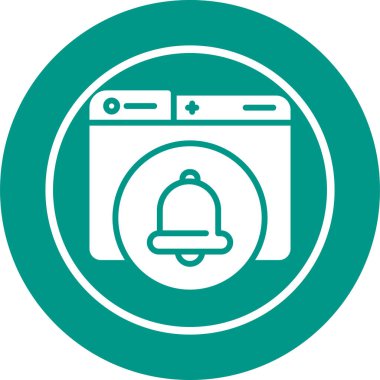 Bilgilendirme zili. Web simgesi basit illüstrasyon