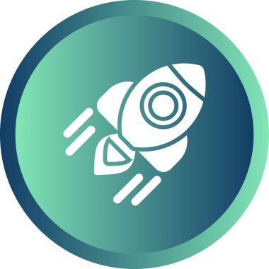 Roket web simgesi, vektör çizim