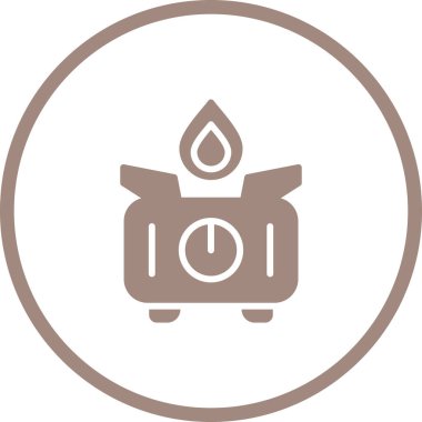 Kamp Soba Hattı Simge Vektörü. Fırın Kampı tabelası. İzole Sembol İllüstrasyonu