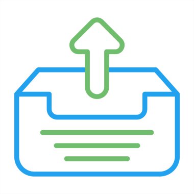 Giden posta simgesi basit vektör illüstrasyonu