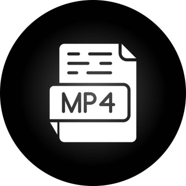 MP4 dosya web simgesi, basit vektör illüstrasyonu