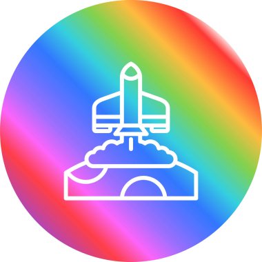 Roket web simgesi, vektör çizim