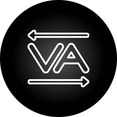 Kerning web simgesinin vektör illüstrasyonu             