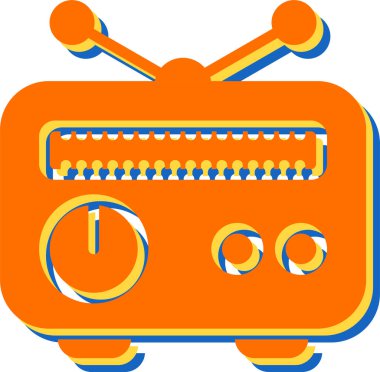 Radyo. Web simgesi vektör illüstrasyonu 