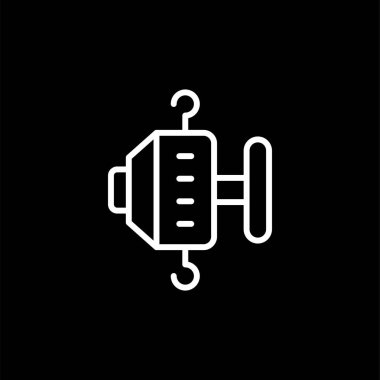 Elle zincir çekme, çelik zincir bloğu taşıyıcı ikonu. Taşıma ekipmanları arasında makara, kanca, kaldıraç, tramvay, fabrika mekaniği, inşaat alanı, garaj, atölye, depo, rıhtım