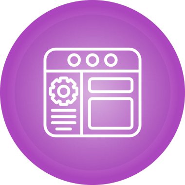 Web Tarayıcı Web simgesi, basit vektör illüstrasyonu