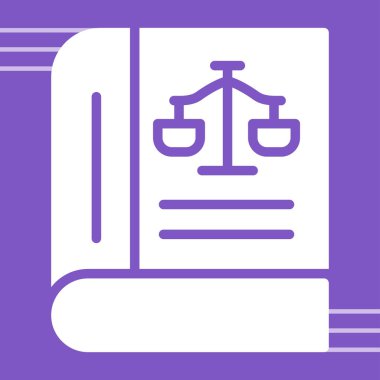 Hukuk kitabı simgesi, vektör illüstrasyonu basit tasarım