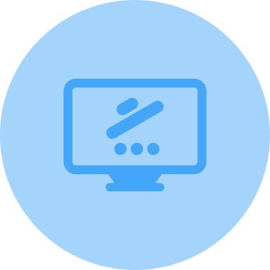 Masaüstü bilgisayar simgesi, vektör illüstrasyonu basit tasarım