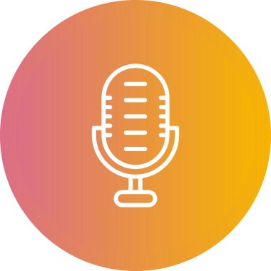 Mikrofon. Web simgesi basit illüstrasyon