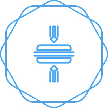 Yatay Birleştirme çizgi simgesi, düz sembol tasarımı. Bu basit element çizimi web ve mobil UI / UX için kullanılabilir.