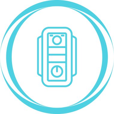 Masaüstü bilgisayar simgesi, vektör illüstrasyonu basit tasarım