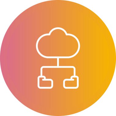 Bulut hesaplama simgesi vektör illüstrasyonu           