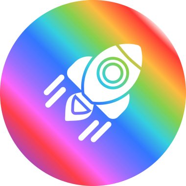 Roket web simgesi, vektör çizim